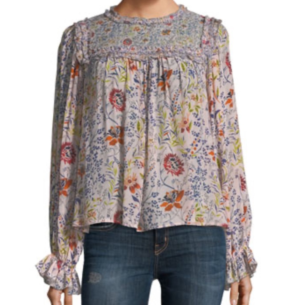 Velvet by Graham and Spencer Malia high neck floral print top